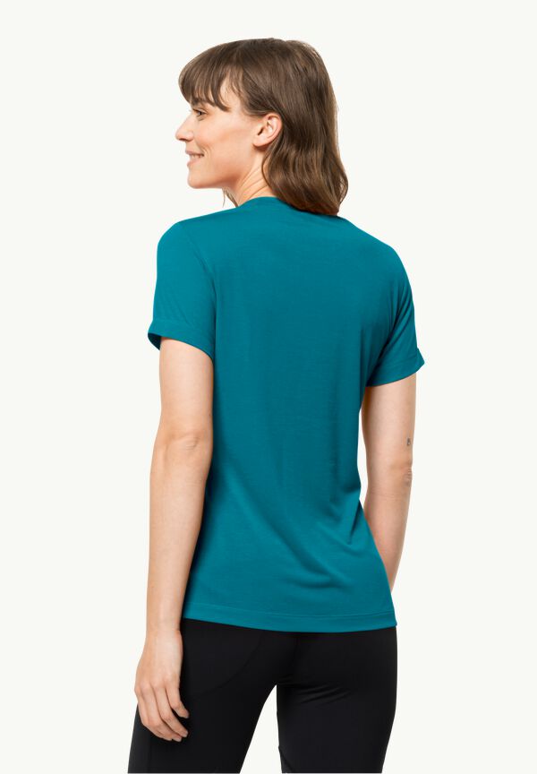 HIKING S/S GRAPHIC T JACK T-shirt - Women\'s - – blue freshwater WOLFSKIN L W