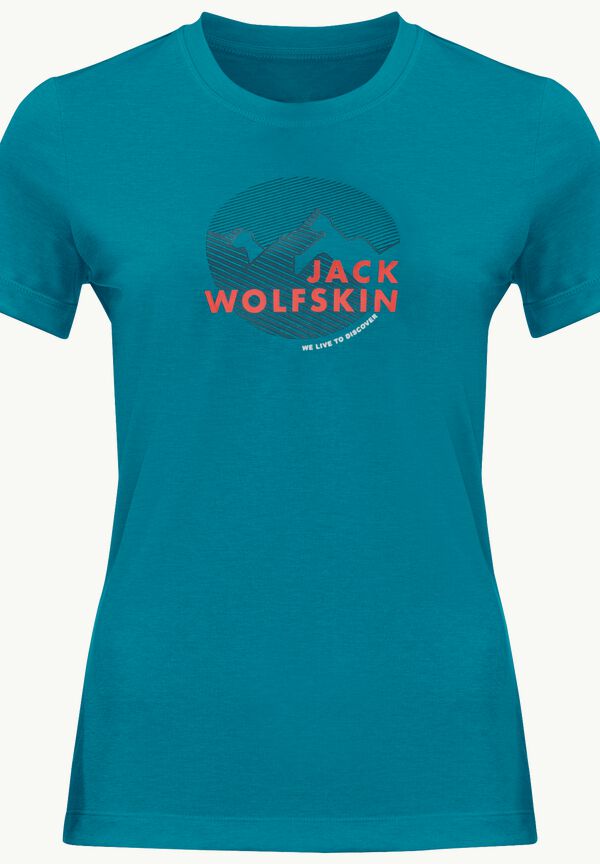 Women\'s JACK – freshwater - T blue GRAPHIC W T-shirt HIKING L - WOLFSKIN S/S