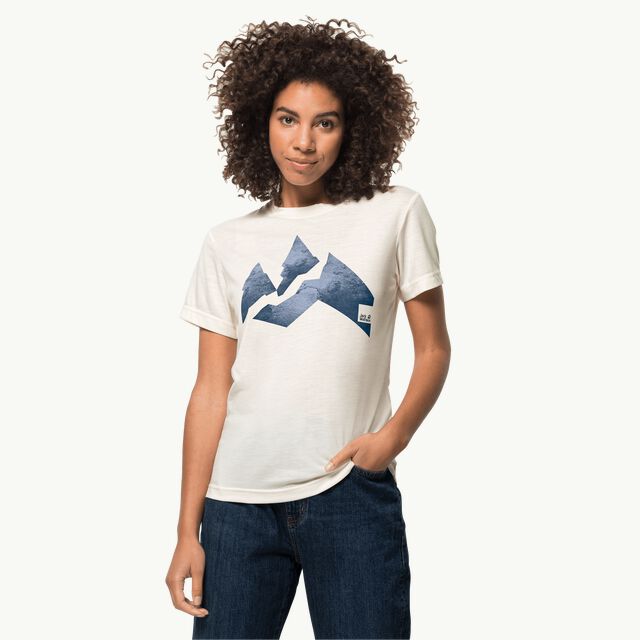 NATURE MOUNTAIN T JACK T-shirt W XS WOLFSKIN cotton - - Women\'s white/blu – cotton organic