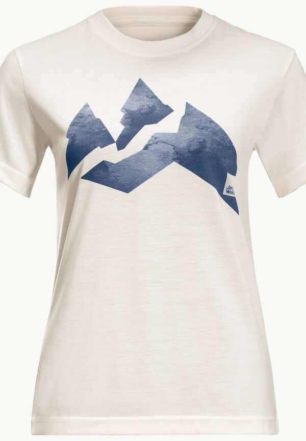 organic NATURE MOUNTAIN T-shirt - cotton cotton - white/blu – W Women\'s WOLFSKIN JACK T XS