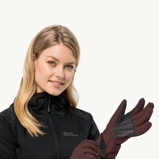 JACK MERINO gloves – maroon WOLFSKIN XL - - GLOVE dark Merino Windproof ALPSPITZE