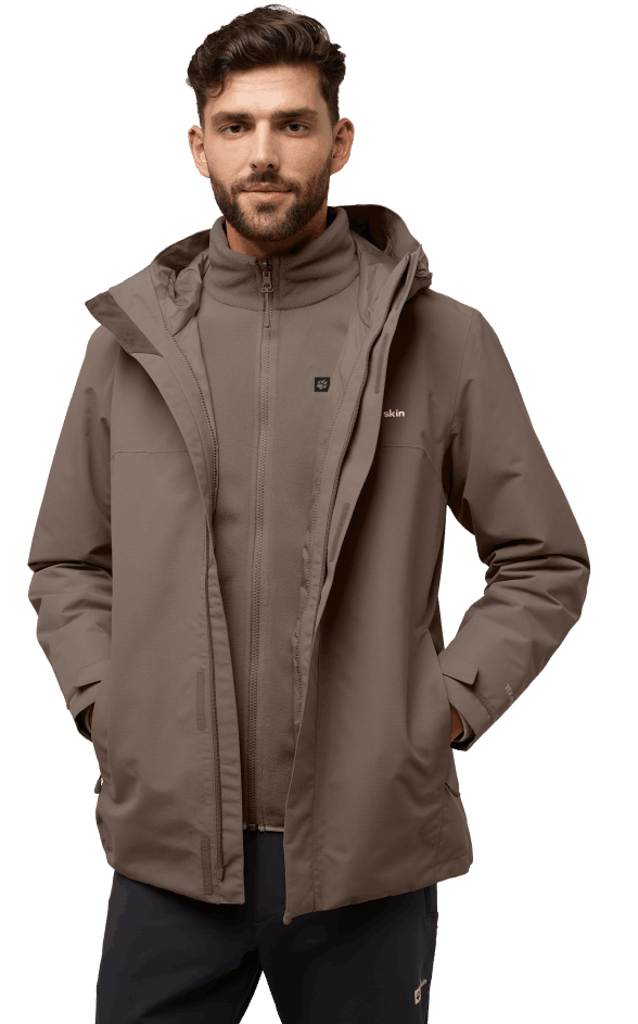 Man in a 3-in-1 jacket